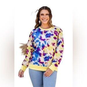 Lucky & Blessed NWT Multi Colored Tie Dye Light Sweatshirt Size M